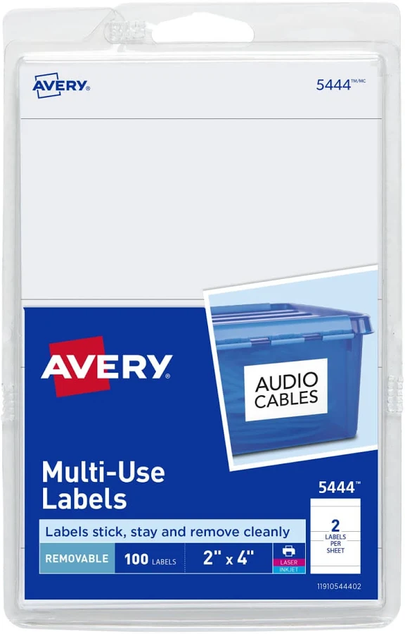 Avery Removable Multi-Use Labels Inkjet/Laser Printers 5444