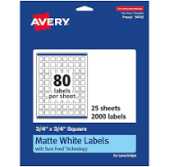 Avery Permanent Labels With Sure Feed 94102-WMP25