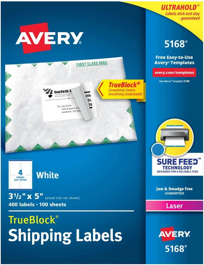 Avery Shipping Labels 3-1/2 inch x 5 inch