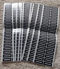 Wholesale UPGRADE Self-Adhesive Black Plastic Rectangle Stickers 1.5" x 0.5" | 25 50 100, 3.85cm | Self-Adhesive | Black