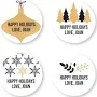 Current Labels Assorted Round Black & Gold Holiday Sheeted Gift Tag Labels