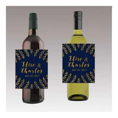 12 Navy & Gold Wine / Beer Bottl…