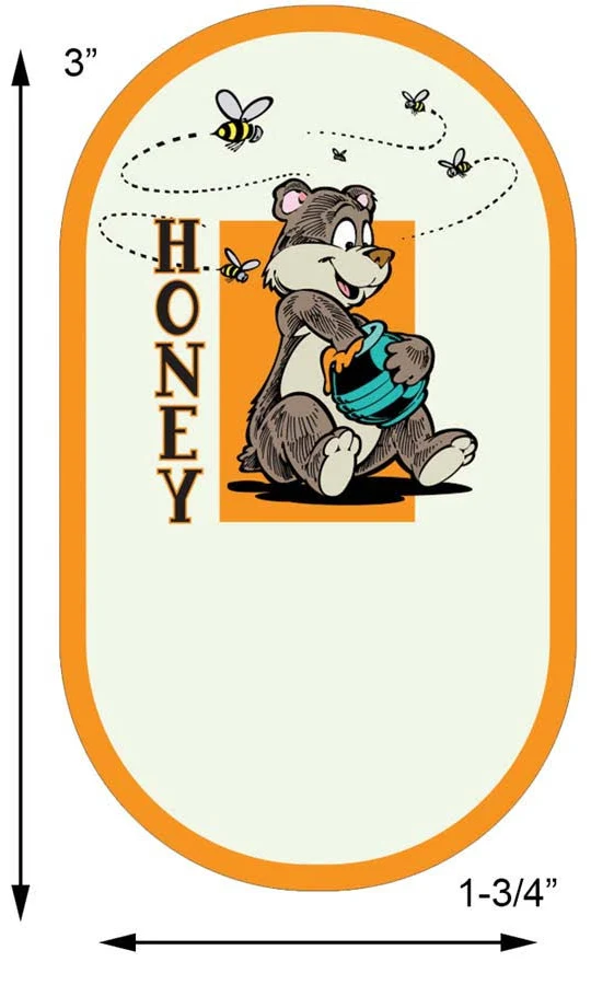 Blank Bear Small Oval Honey Labels | Betterbee