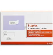 Staples Laser/Inkjet Address Labels 1" x 2 5/8 ST18055-CC