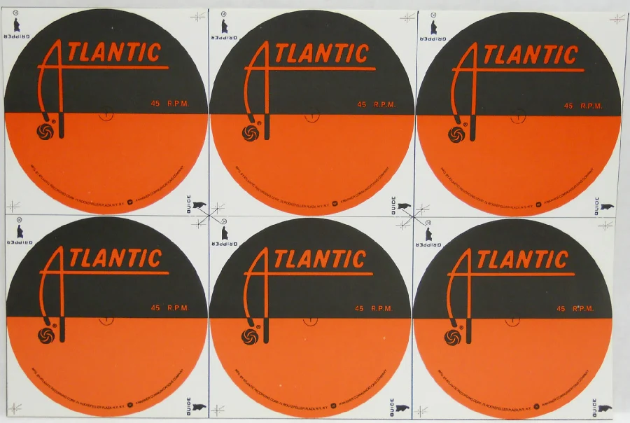 ATLANTIC Records 45rpm record labels blank vintage uncut Ringo Beatles
