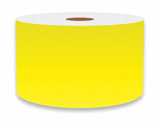 VnM SignMaker Continuous Label Stock: 3 in x 150 ft, Vinyl, Yellow (Gloss), Indoor/Outdoor Model: VNMYL-3762