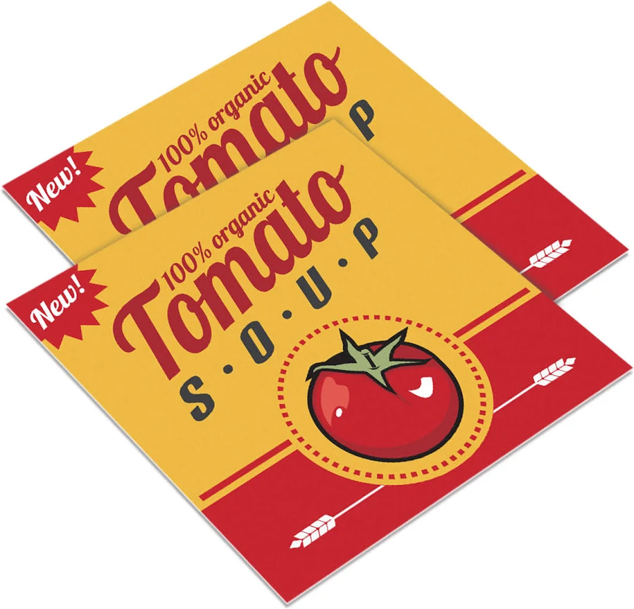 100 qty Custom Square Label - Printed in 1 Day - 3' x 3"
