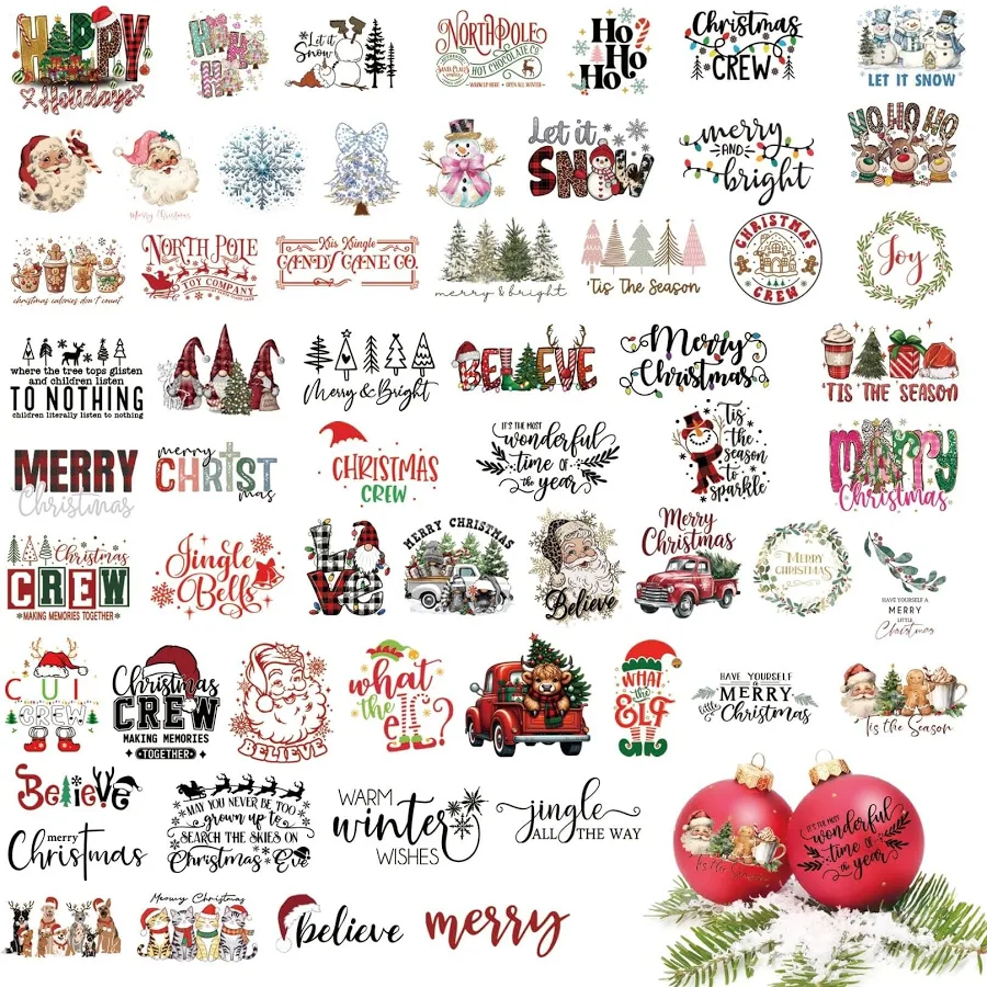 LAIFUCAM 144 pcs Christmas Vinyl Stickers