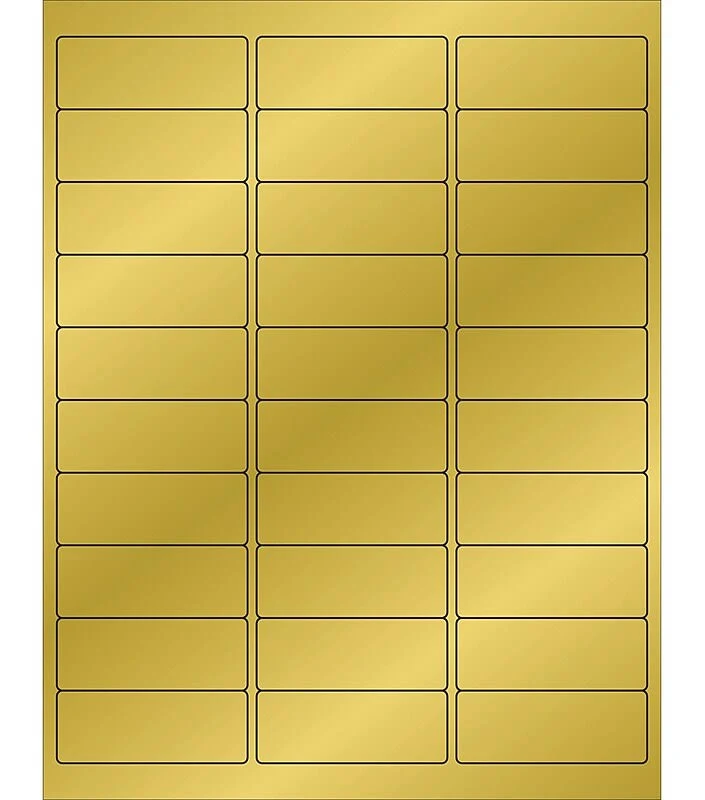 4 x 2" Gold Foil Rectangle Laser Labels