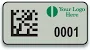 200 Green 3-Mil Flexible Anodized Aluminum Foil Matrix Barcode Labels