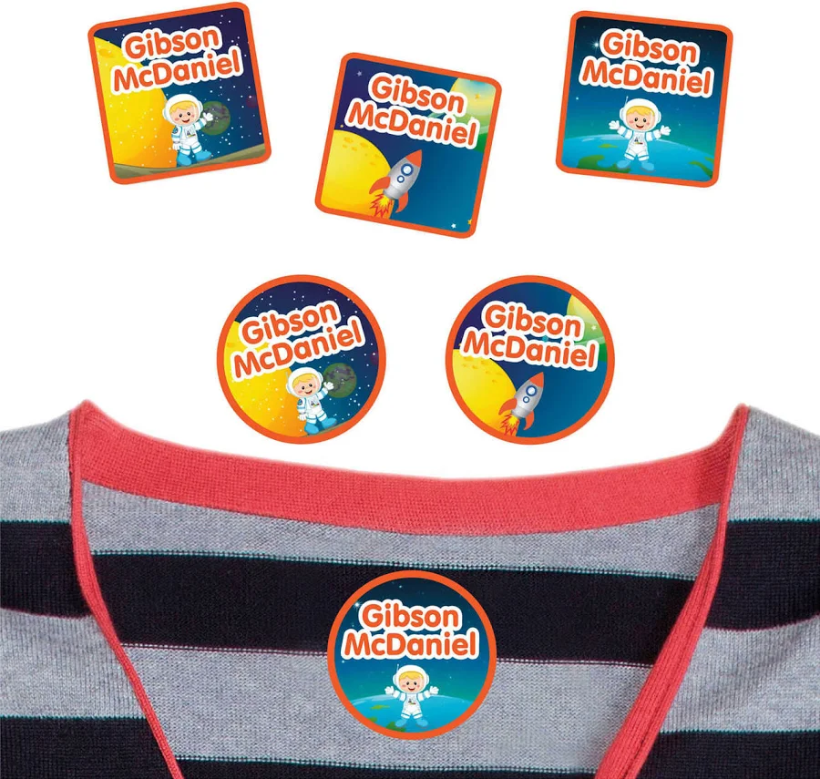 Astronaut Name Labels for Clothes