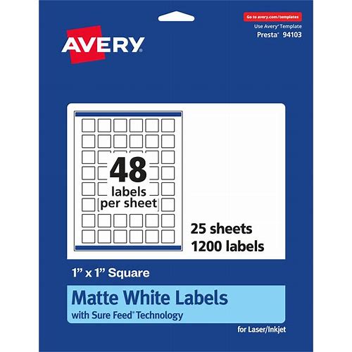 Avery Matte White Square Labels…