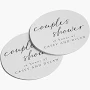 Custom Party Stickers | 10 qty | 2" x 2" | VistaPrint | Design: White, Modern & Simple, Elegant, Wedding, Personal & Family