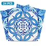 Mi Alma Floral Blue White Tile Stickers