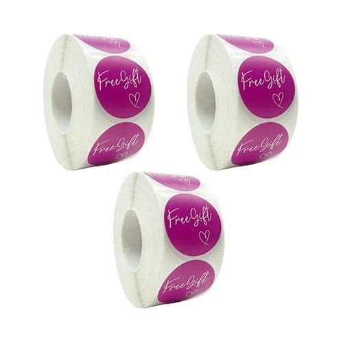 3 Rolls Round Sticker Frees Gift S…