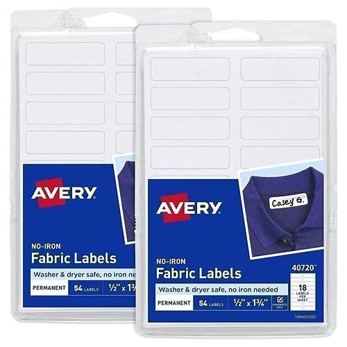 Avery No Iron Fabric Labels, 0.5