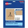 Avery Kraft Brown Rectangle Labels 11" x 4.25