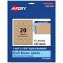 Avery Kraft Brown Square Scalloped Labels