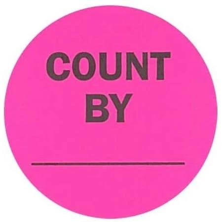 Neon Pink Round Labels