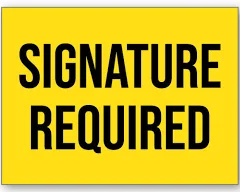 Signature Required Yellow