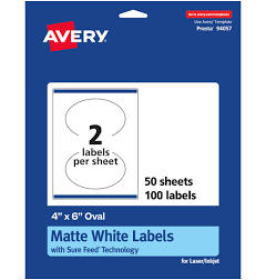 Avery Permanent Labels With Sure Feed 94057-Wmp50