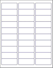 Laser / Ink Jet White Labels (1" x 2-5/8" - 30 per Page - 1500 labels)