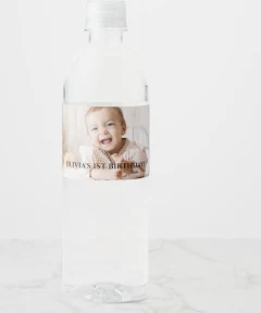 Simple Custom Photo Water Bottle Label