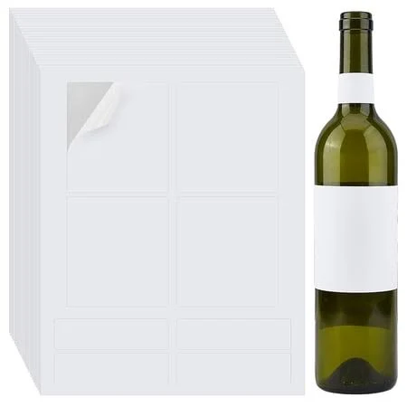 100Pcs White Printable Wine Labels