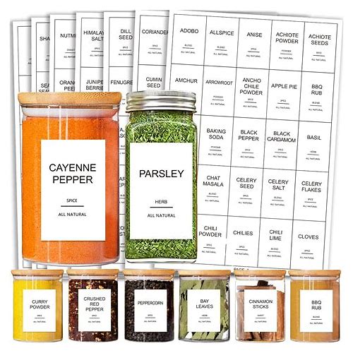 GPOVVIMX 191 Spice Jar Labels …