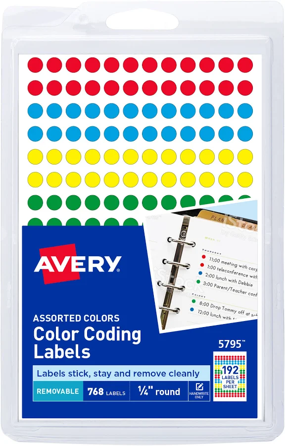 Avery Removable Color Coding Labels