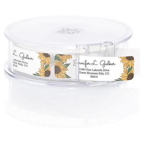 Illustrated Sunflower Rolled Addre…