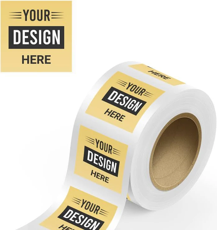 Custom 3 x 3 Inch Roll of Square Labels - Durable with Metallic Finish - Gold Foil - 125 Pack