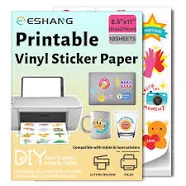 10 Sheets 8.5x11 inch Self-Adhesive Sheets Matte White Printable Vinyl Sticker Paper for Inkjet &