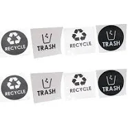 8 Pcs Garbage Can Labels Adhesive Trash The Office Sign Vinyl Sticker White Stic