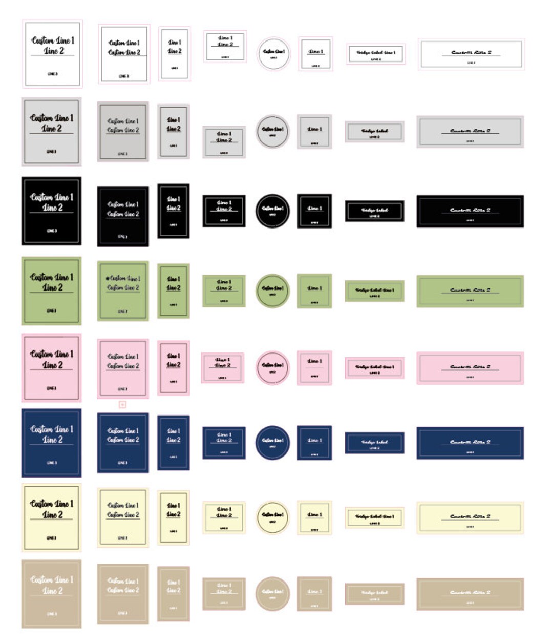 CUSTOM Size ANY COLOUR Minimal Waterproof Labels Kitchen Pantry Organisation Laundry Bathroom Storage - Personalised Labels Font 2