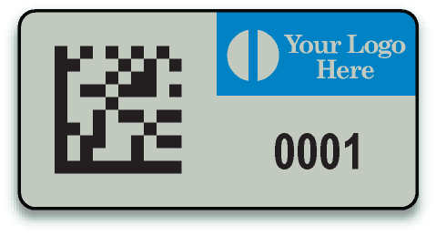 4000 2"x1" Process Blue 3-mil Flexible Anodized Aluminum Foil 2D Code Labels