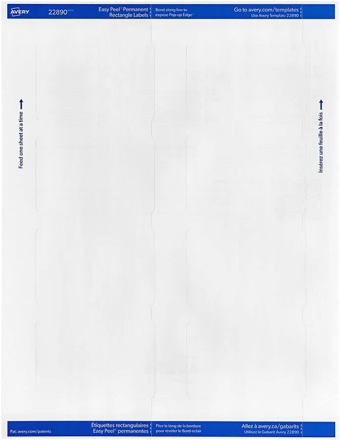 Avery Glossy White 2" x 3" 80 Labels