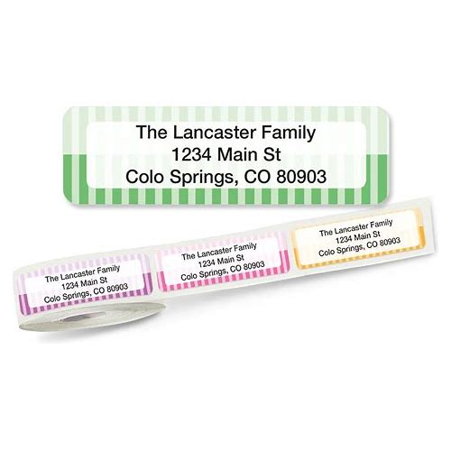 Pinstripes Rolled Address Labels  …