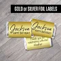 Set of 42 - Personalized with a Name, Silver or Gold Metallic Foil Labels