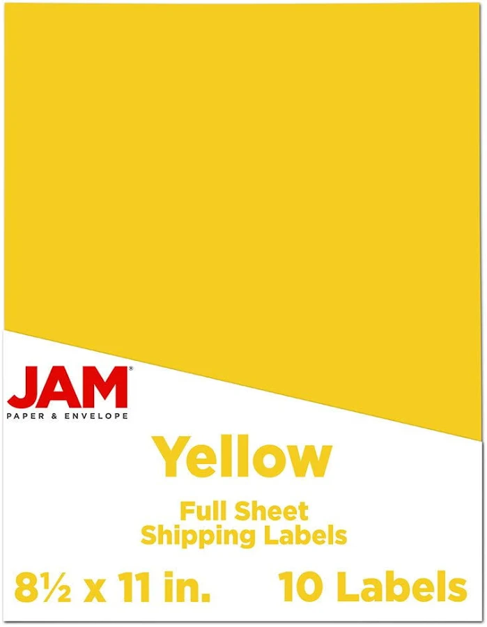 JAM Paper Shipping Labels Full Page 8 1/2" x 11