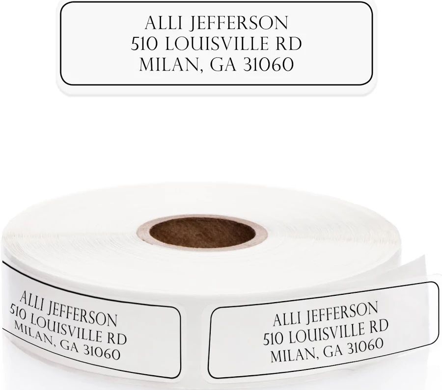 Current Labels Clear Outline Rolled Address Labels with Dispenser