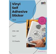 PPD Matte Vinyl Sticker Paper 11x17" 10 sheets for Inkjet Printers