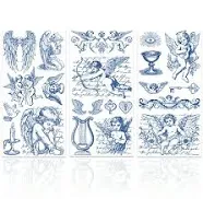 3 Sheets 3 Styles PVC Waterproof Decorative Stickers, Self Adhesive Decals for Furniture Decoration, Angel, 300x150mm, 1...