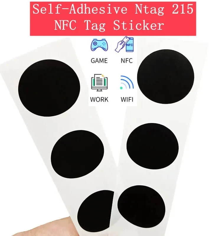 25mm NFC Tag Black NFC Stickers Protocol ISO14443A13.56MHz NTAG215 Universal Label RFID Tags and All