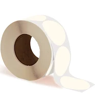 1000 3" Removable White Circle Blank Inventory, 1000 Labels, 2"x2"