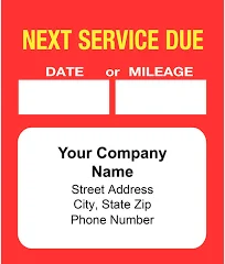 High-Visibility Auto Service Reminder Stickers - Red - 2000