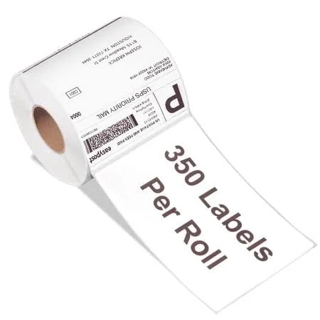 4 inch x 6 inch Thermal Shipping Labels, 350 Blank Self-Adhesive Labels, Compatible with Zebra 2844 Zp-450 Zp-500 Zp-505 Printers for Efficient 