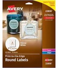 Munbyn 2 Inch Round Thermal Labels, Self-Adhesive Stickers for Baking, Candle, a