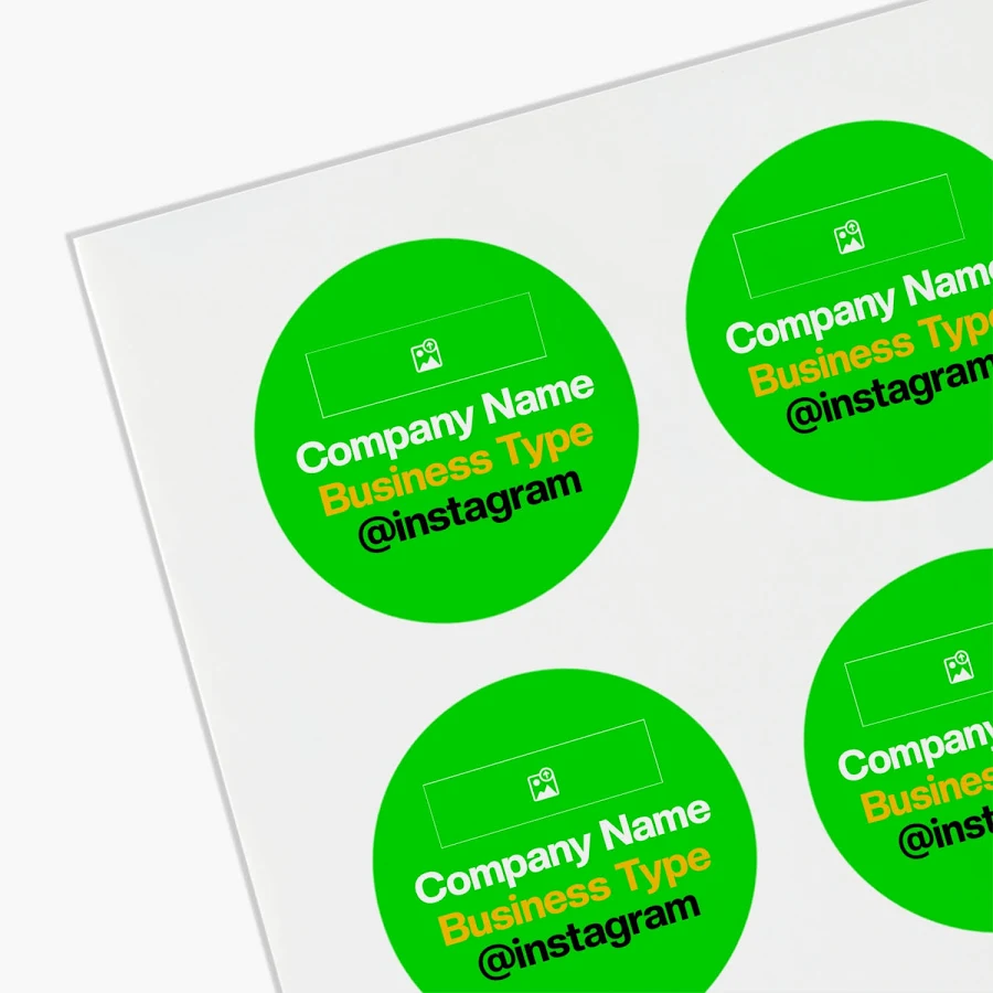 Custom Product Labels on Sheets | 48 qty | 1"x1" | VistaPrint | Design: Green, Professional Services, Bold & Colorful