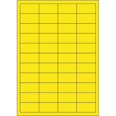 Colour paper self-adhesive labels 48,5x25,4 mm, on A4 sheet, for laser and inkjet printing
